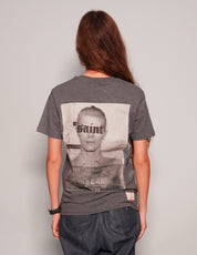 Women's Grey Graphic T-Shirt with David Bowie Patches | Stuart Trevor