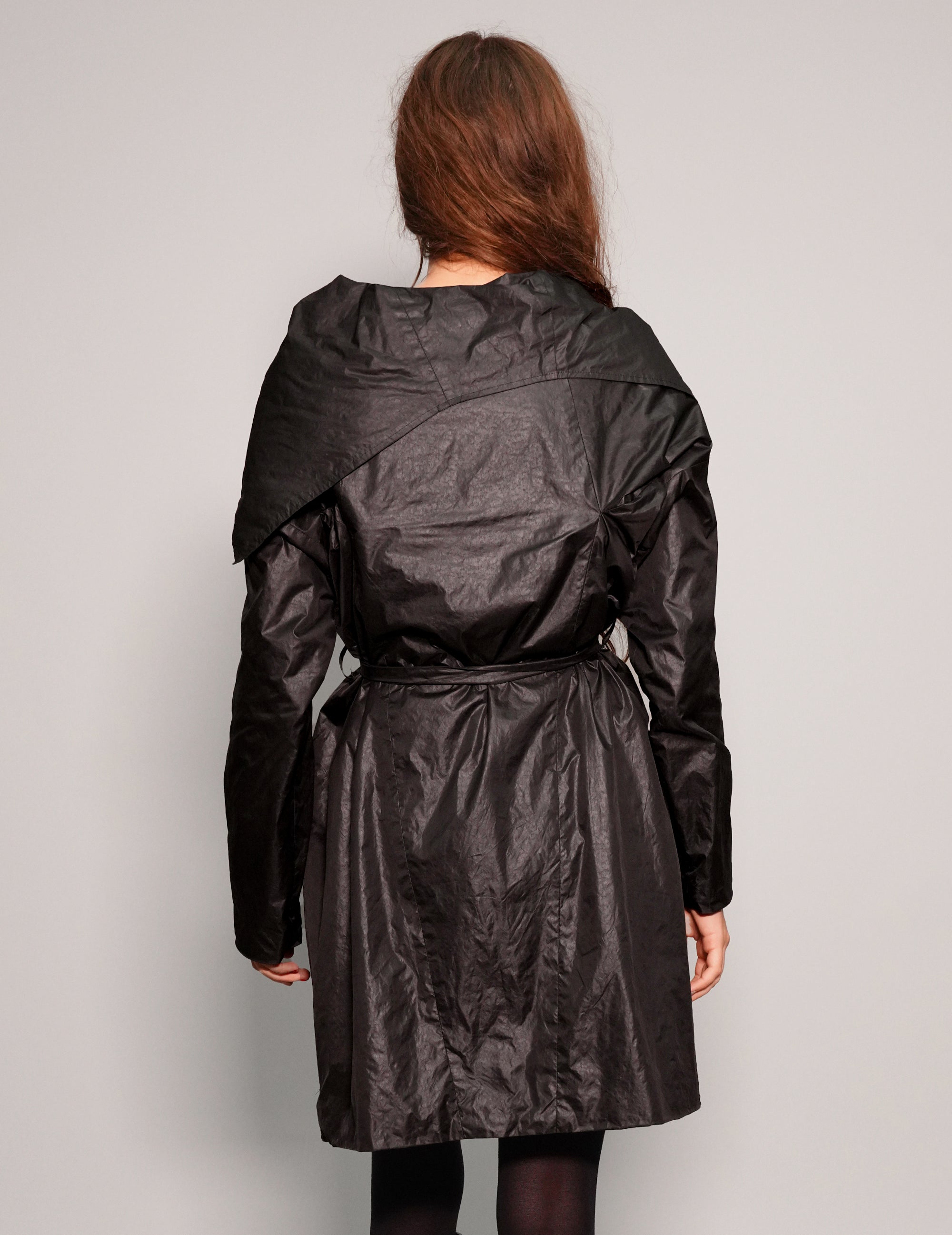 Women's Black Trench Coat Rain Mac in Black | Stuart Trevor