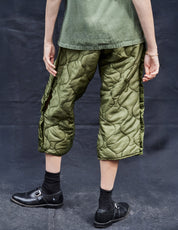Button Quilted Cropped Trousers