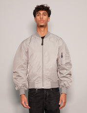 Men's Vintage Lightweight Bomber Jacket in Light Grey | Stuart Trevor