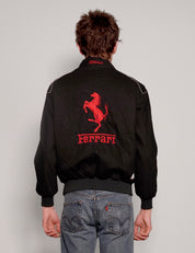 Men's Vintage Ferrari Racing Jacket in Black | Stuart Trevor
