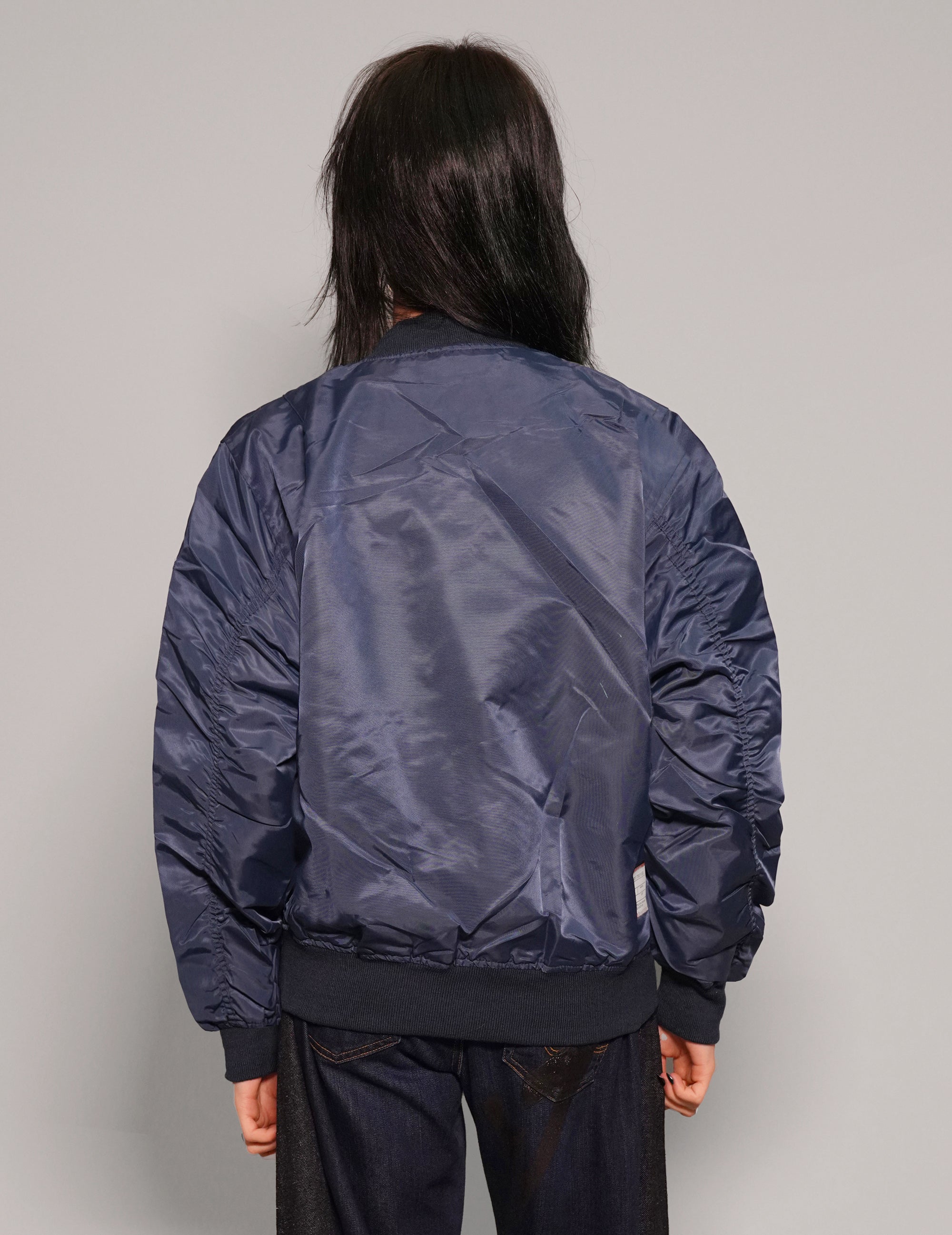 Women's Vintage Lightweight Bomber Jacket in Blue | Stuart Trevor