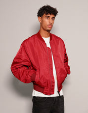 Men's Vintage Lightweight Bomber Jacket in Red | Stuart Trevor