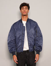 Men's Vintage Lightweight Bomber Jacket in Navy Blue | Stuart Trevor