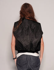 Women's Vintage Lightweight Bomber Gilet Jacket in Black | Stuart Trevor