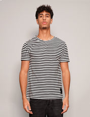 Men's Vintage Black Striped T-Shirt | Stuart Trevor