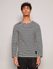 Men's Vintage Black Striped Long Sleeve T-Shirt | Stuart Trevor
