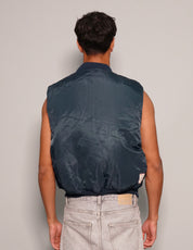 Men's Vintage Bomber Gilet Jacket in Navy Blue| Stuart Trevor