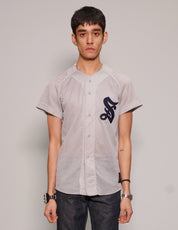 Men's Vintage Mesh Baseball Jersey in Light Grey | Stuart Trevor