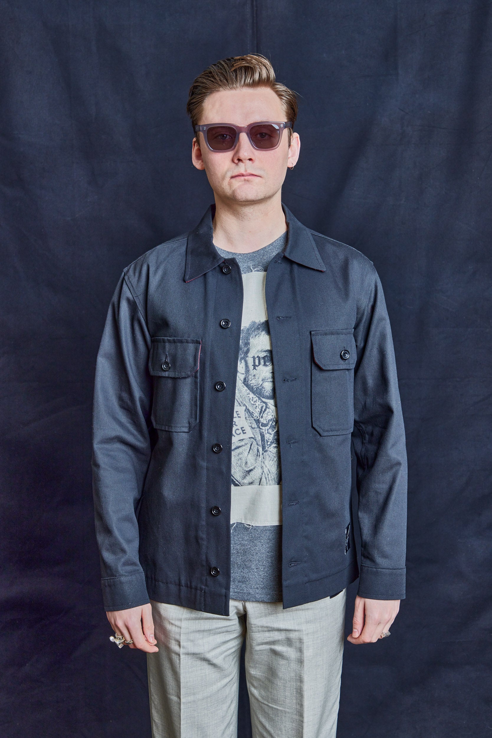 Cats Who Care Workshirt in Navy