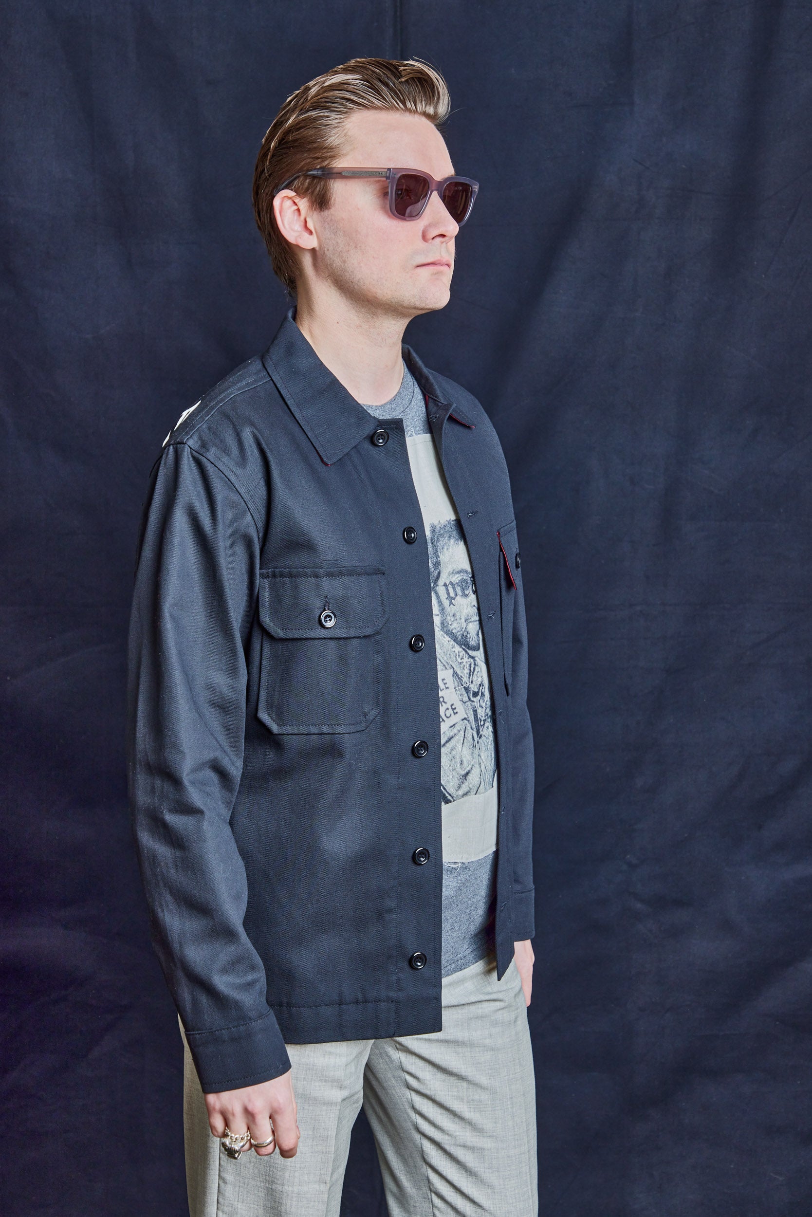 Cats Who Care Workshirt in Navy