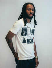 T-Shirt with Printed Patches in Ecru