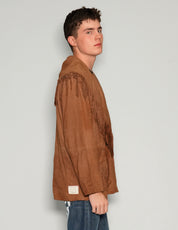 Men's Vintage Suede Fringe Jacket in Brown | Stuart Trevor