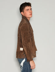 Women's Suede Fringe Jacket in Brown | Stuart Trevor