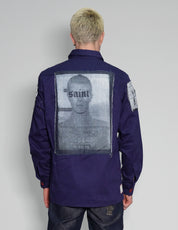 Patched Workshirt in French Blue