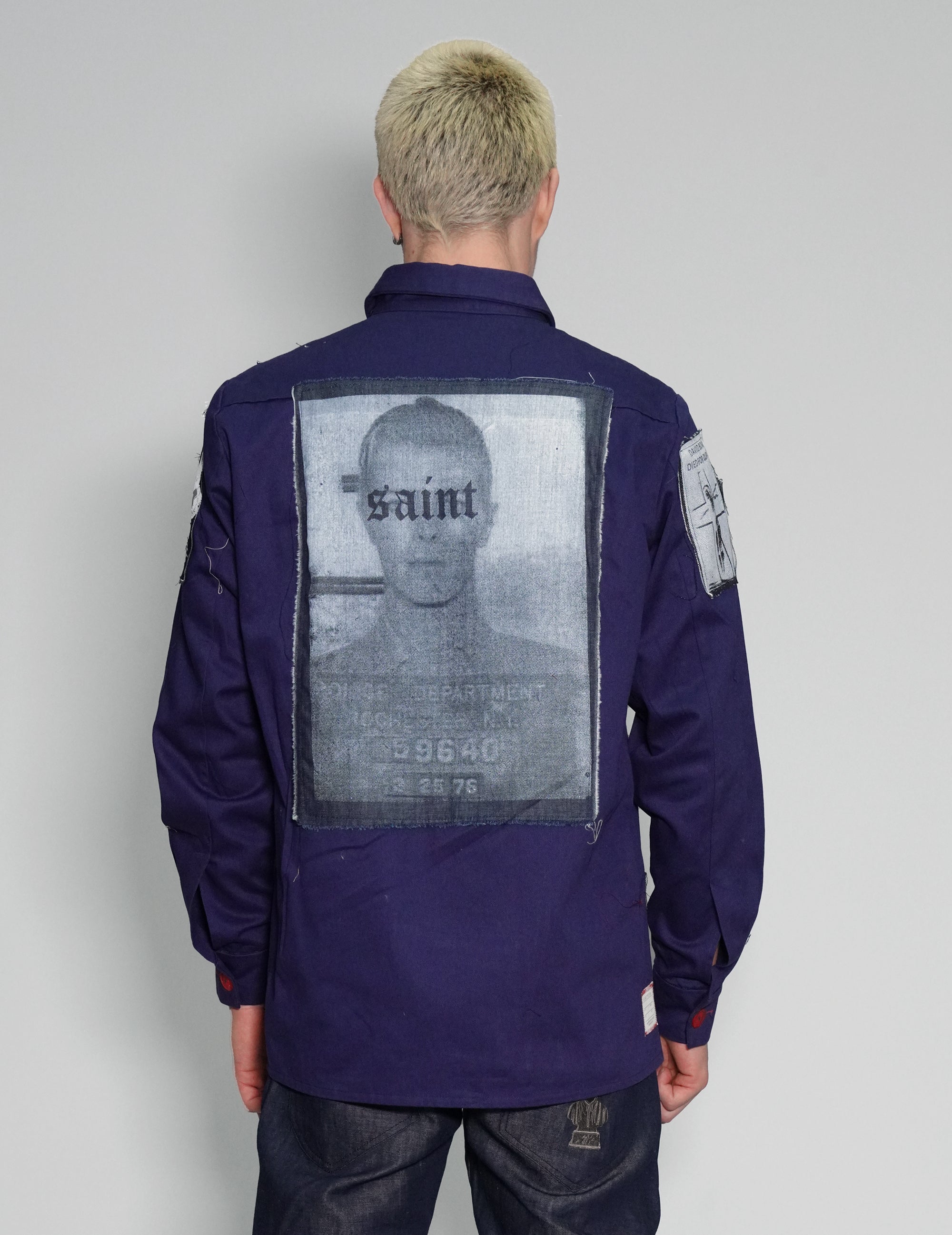 Patched Workshirt in French Blue