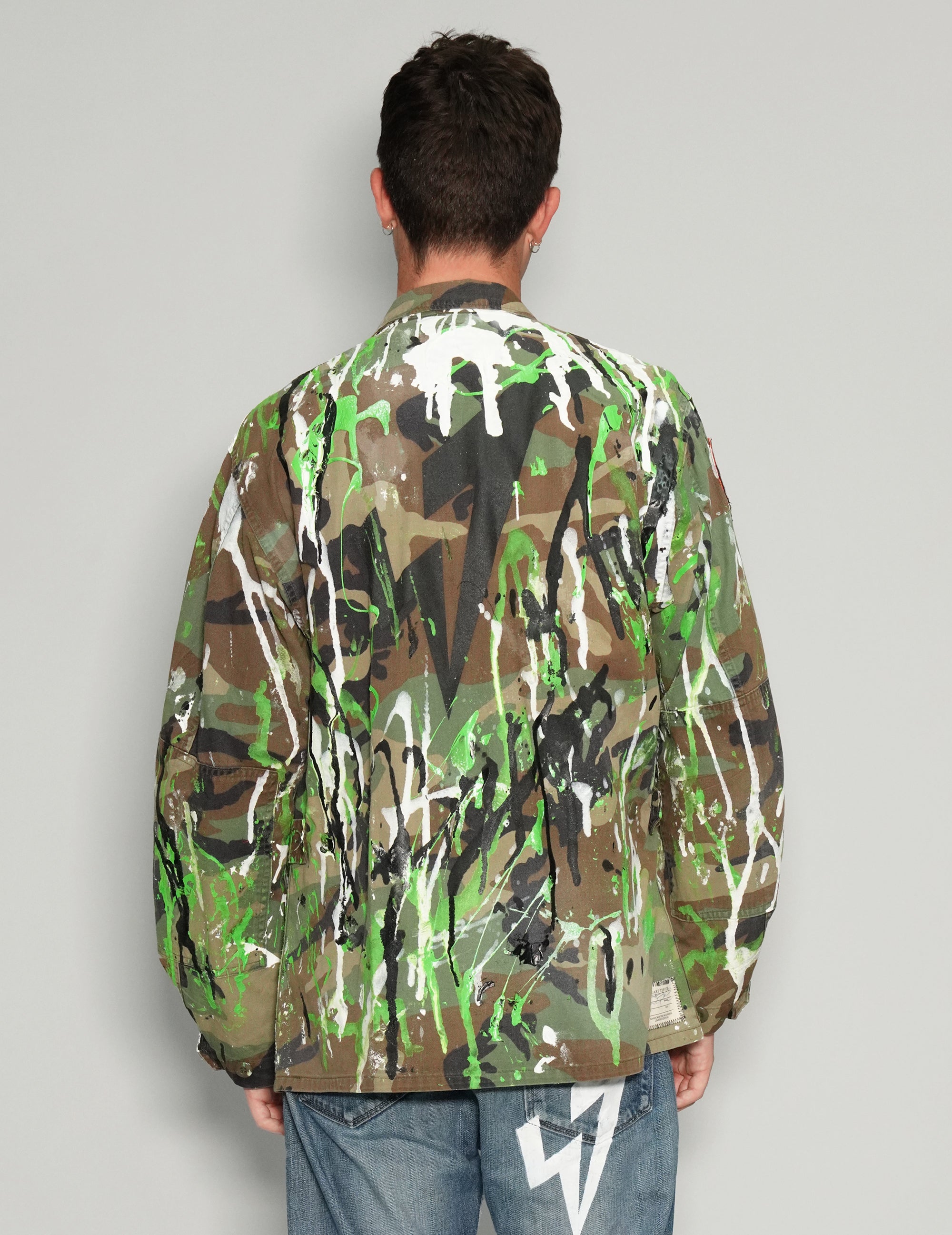 Splatter Painted Jacket in Khaki