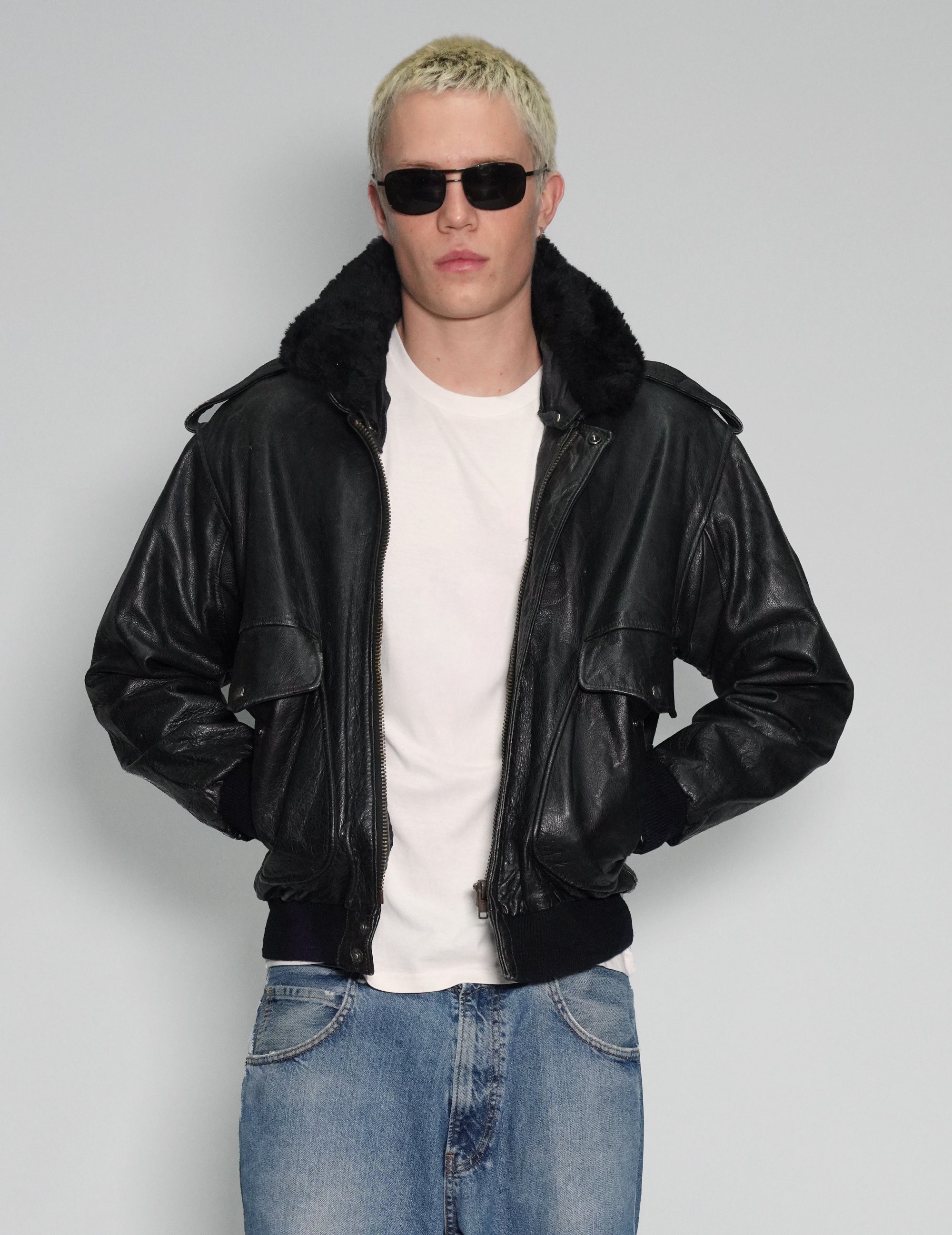 Nappa Leather Bomber Jacket