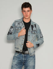 Men's Vintage Levi's Blue Denim Jacket with Patches | Stuart Trevor