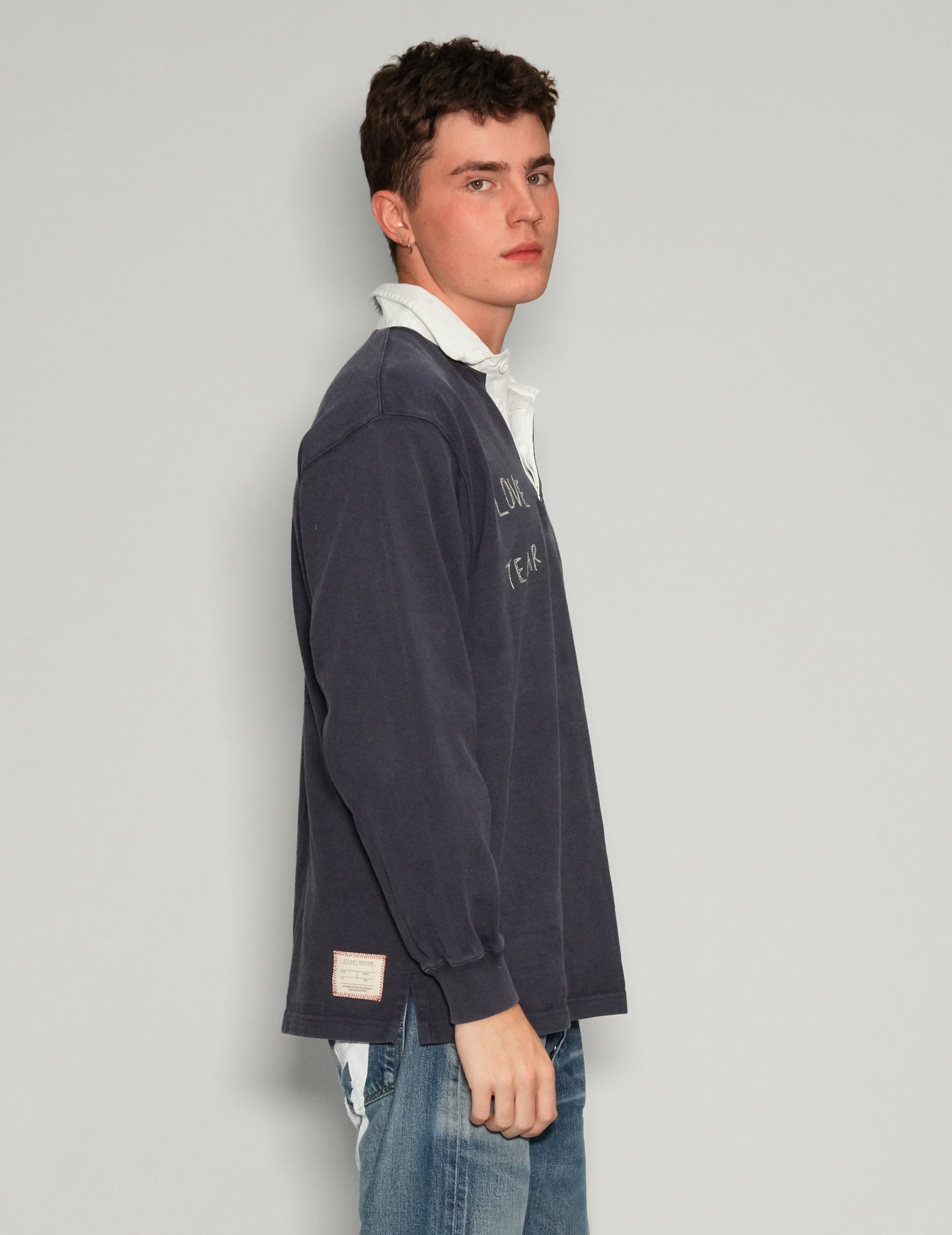 Men's Vintage Ralph Lauren Polo Shirt Embroidered in Navy | Stuart Trevor