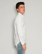 Men's White Shirt with Paint Splatter | Stuart Trevor