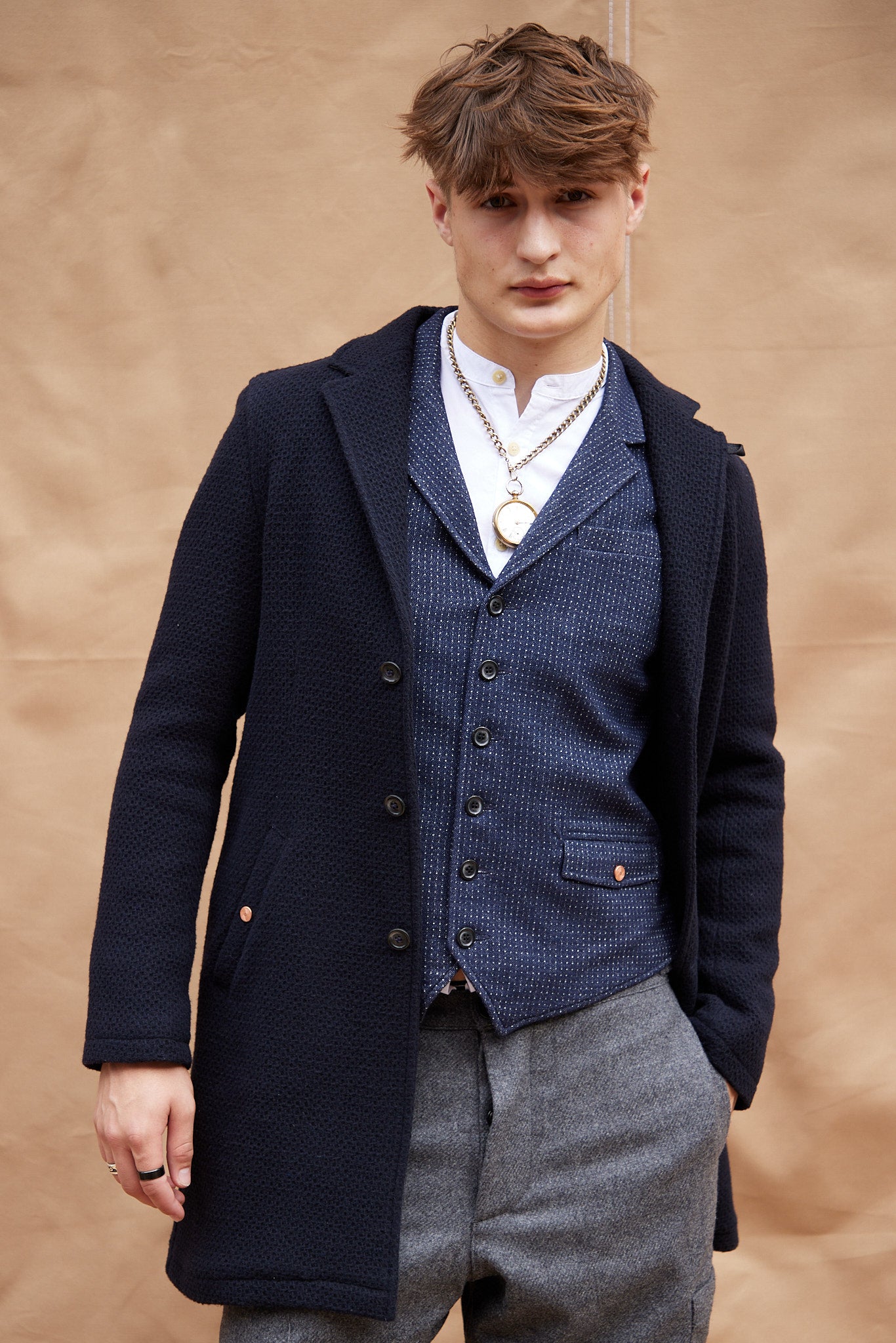 Immortal Hawthorn and White Bouclé Tweed Waistcoat