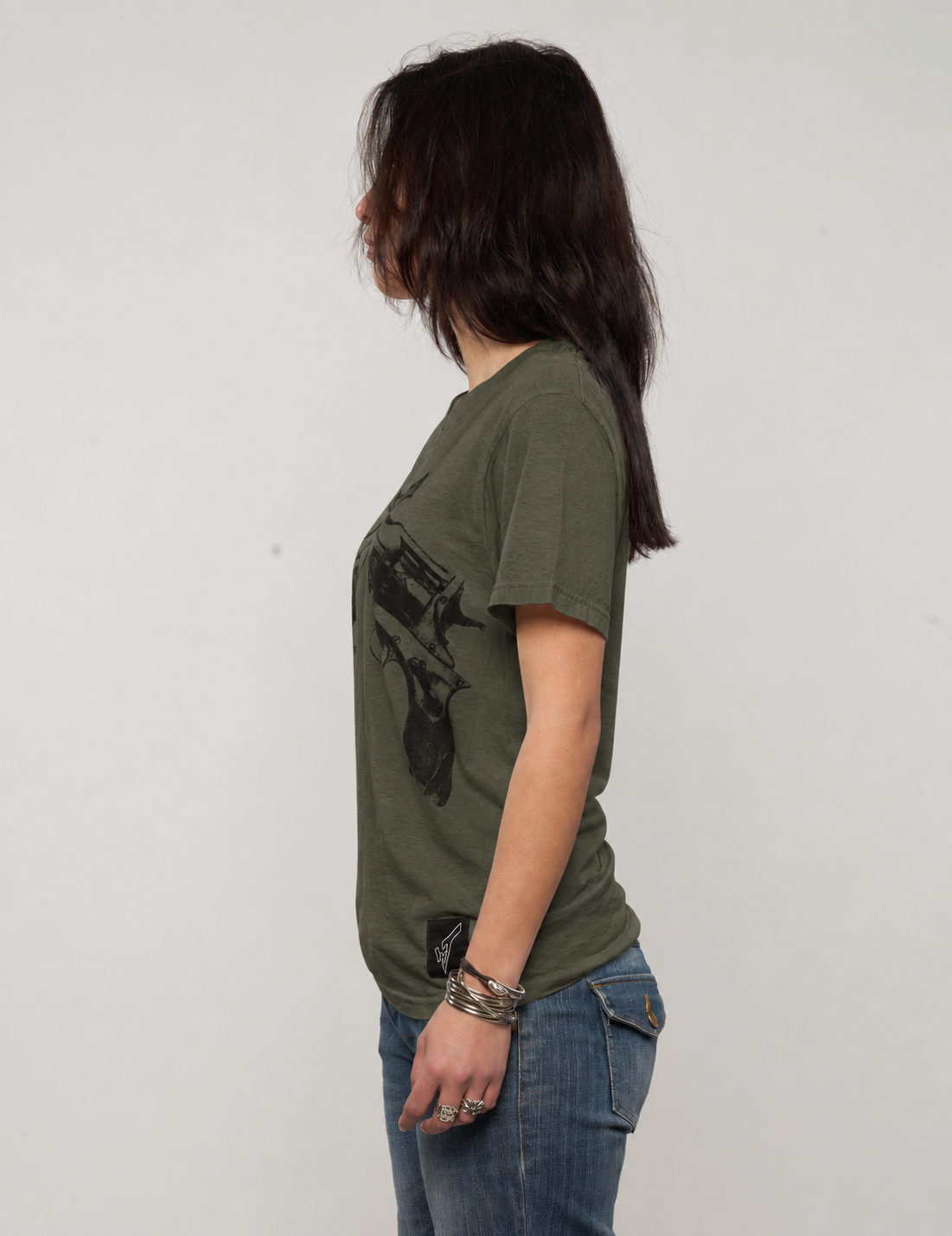 Crossed Pistols Crew Neck Tee in Green