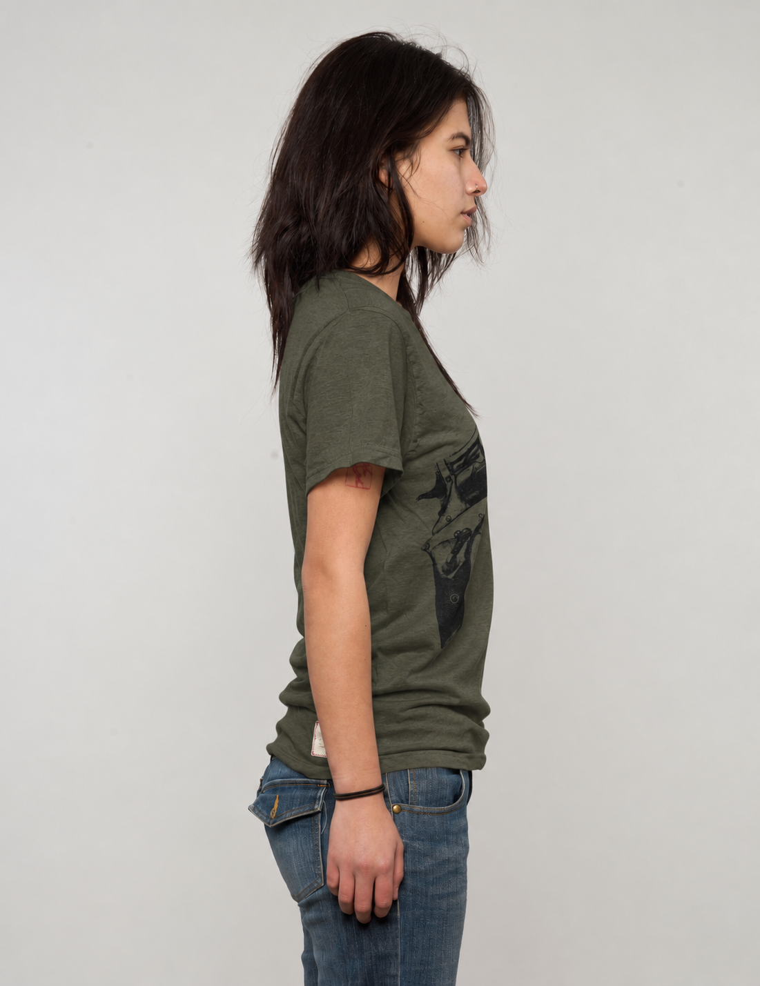 Crossed Pistols Crew Neck Tee in Green