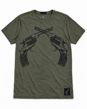 Crossed Pistols Crew Neck Tee in Green