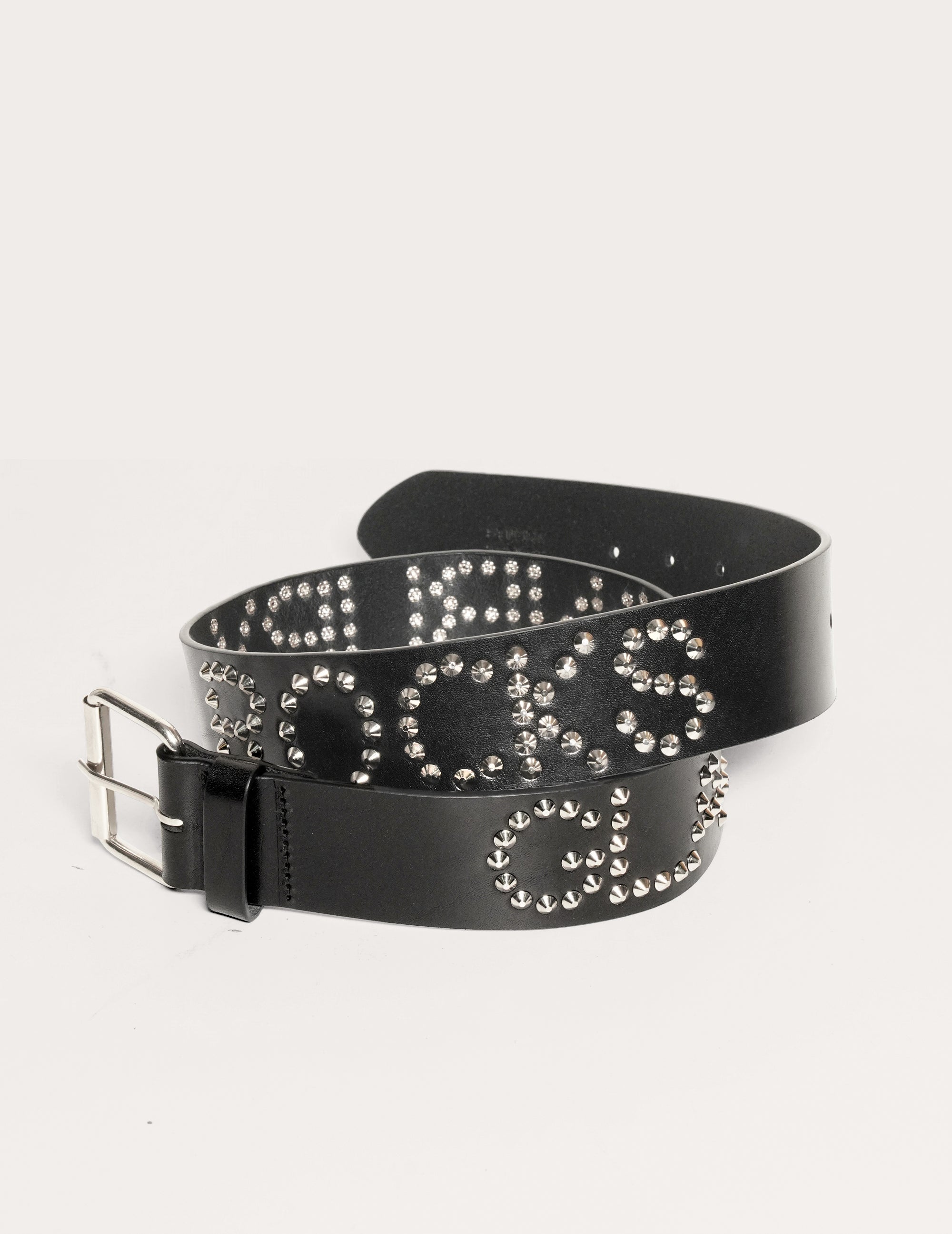 Black Leather Studded Belt with 'Glastonbury Rocks' | Stuart Trevor