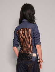 Party Back Shirt - Slim Fit - Black Art-Deco Sequin