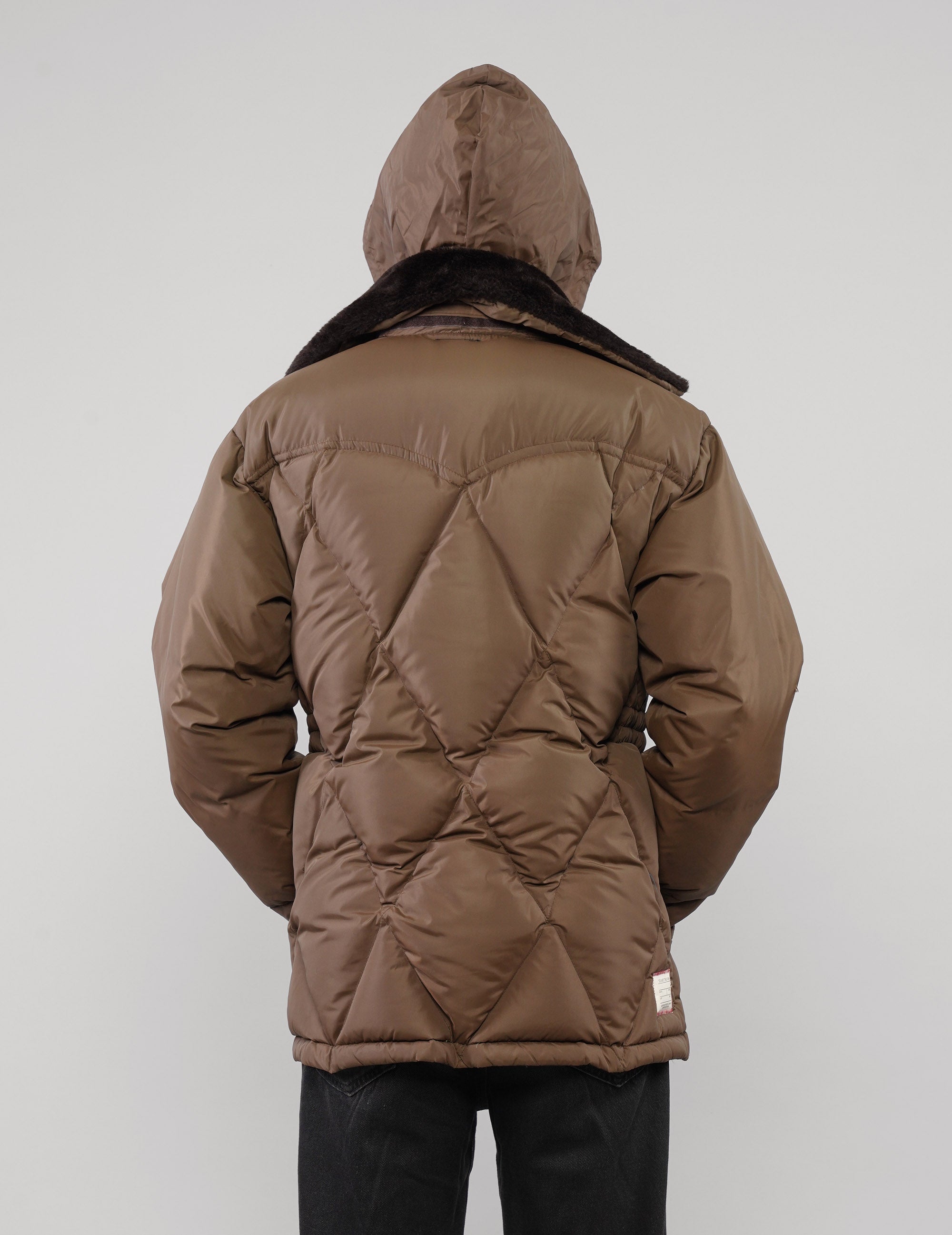 Pufferjacke mit Kunstfellkragen - Größe M