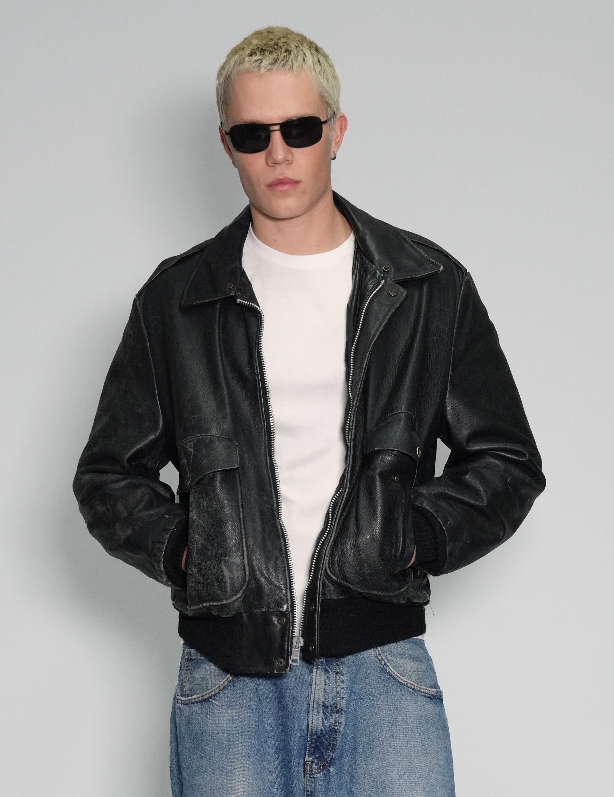 Pilots Leather Bomber Jacket