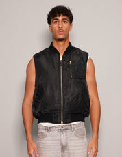Bomber Gilet in Black