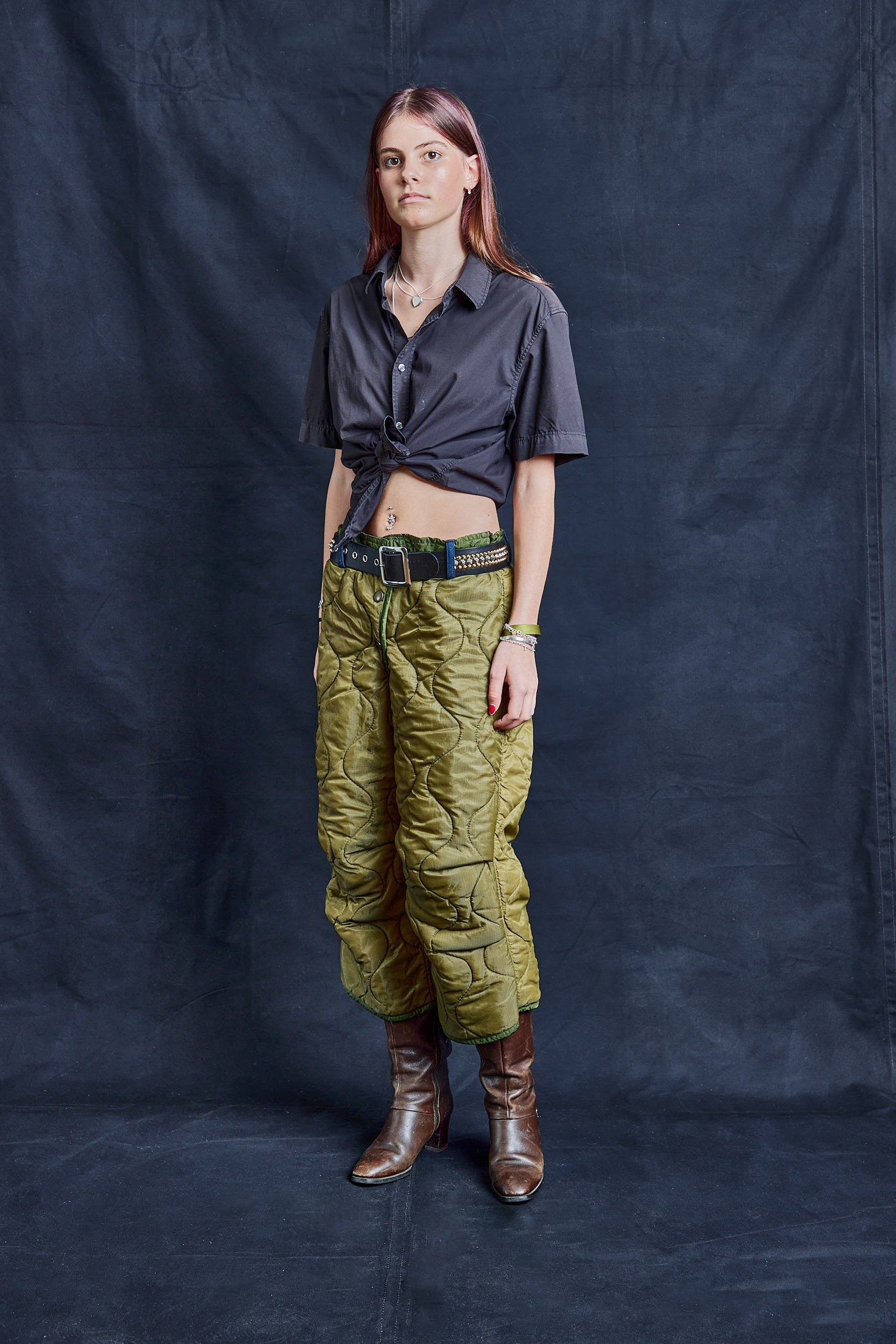 Cropped Quilted Trousers