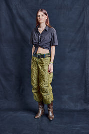 Cropped Quilted Trousers