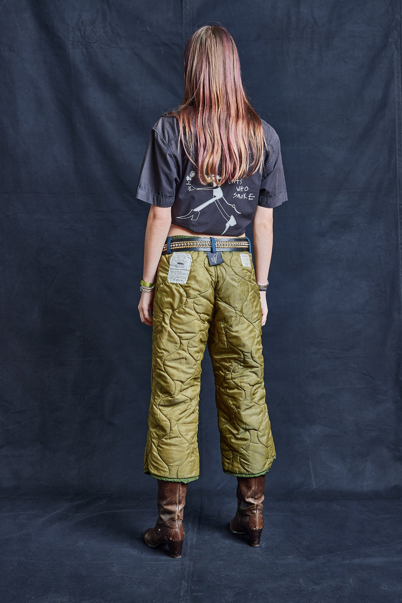 Cropped Quilted Trousers