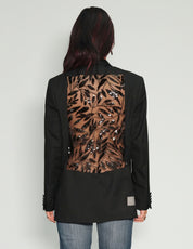Party Back Blazer - Black Sequin - Black