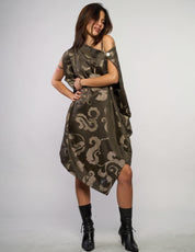 The Pirate Dress – Olive Barogue Jacquard