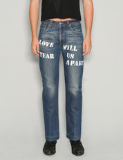 'Love Will Tear Us Apart' Jeans in Blue