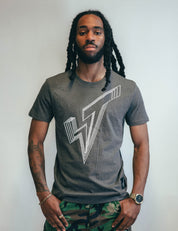 Silver ST Lined Logo Tee in Grey (Free)