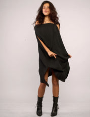 The Pirate Dress – Black Micro Polka Dot - rayon crepe