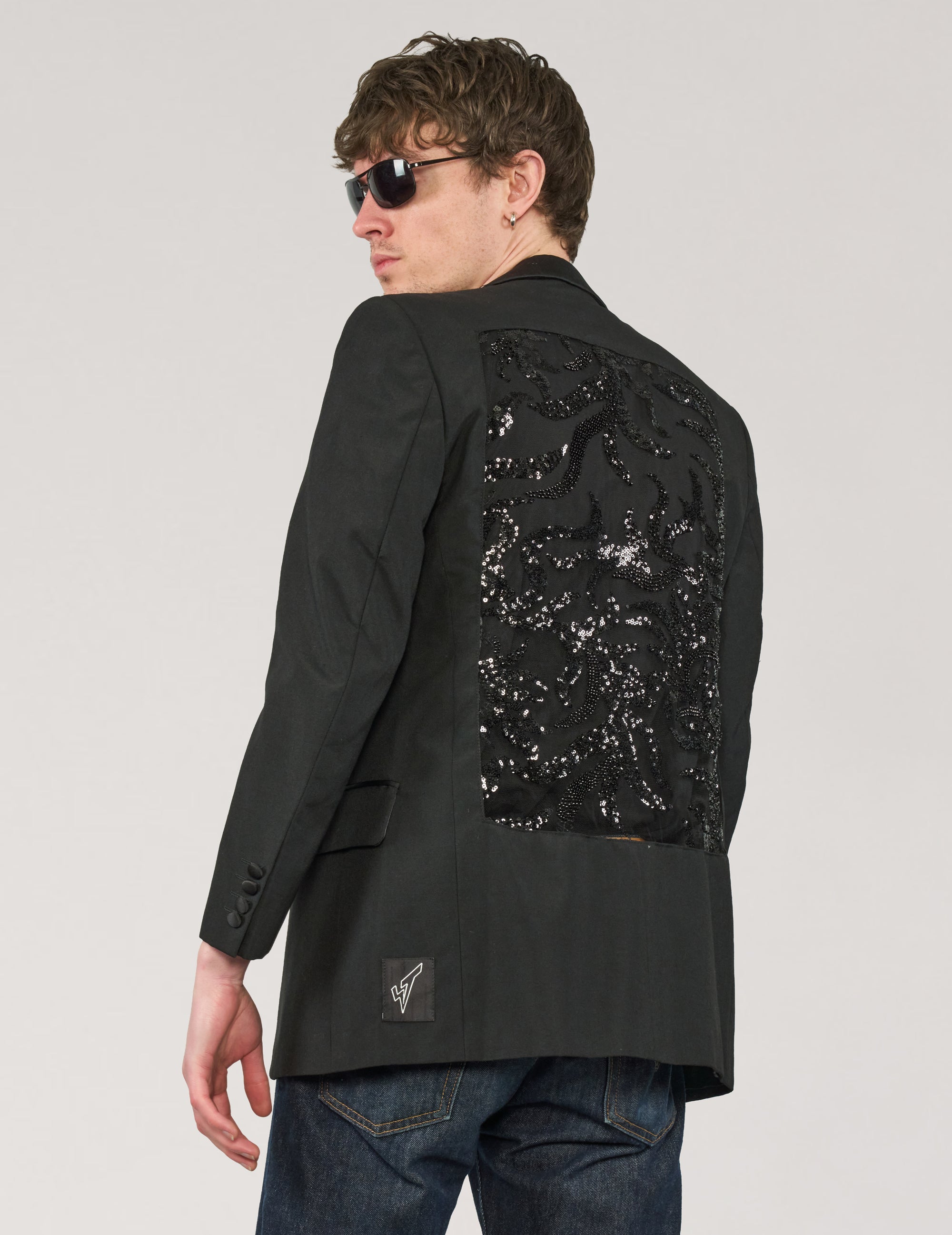 Party Back Tuxedo - Black Sequin