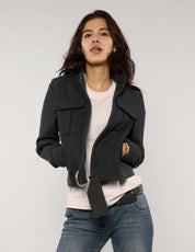 Cropped Military Style Jacket