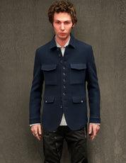 IMMORTAL Monaco Car Coat - Navy Waffle