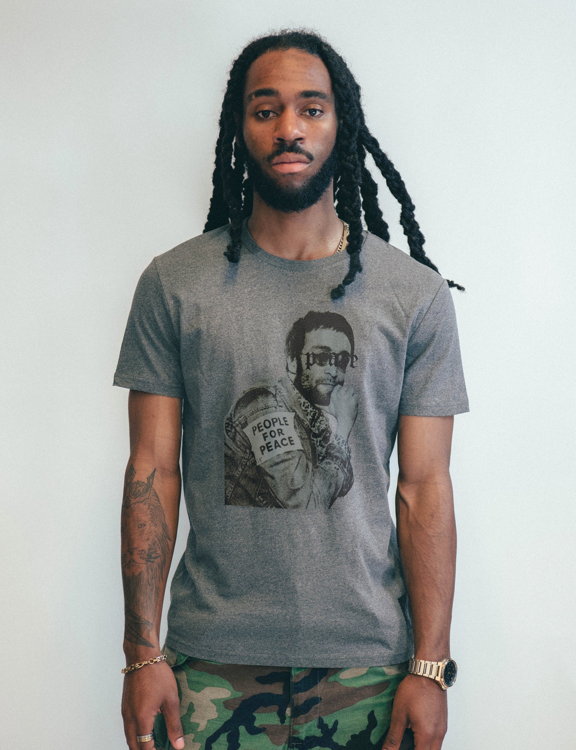 John Lennon "People for Peace" T-Shirt in Grey