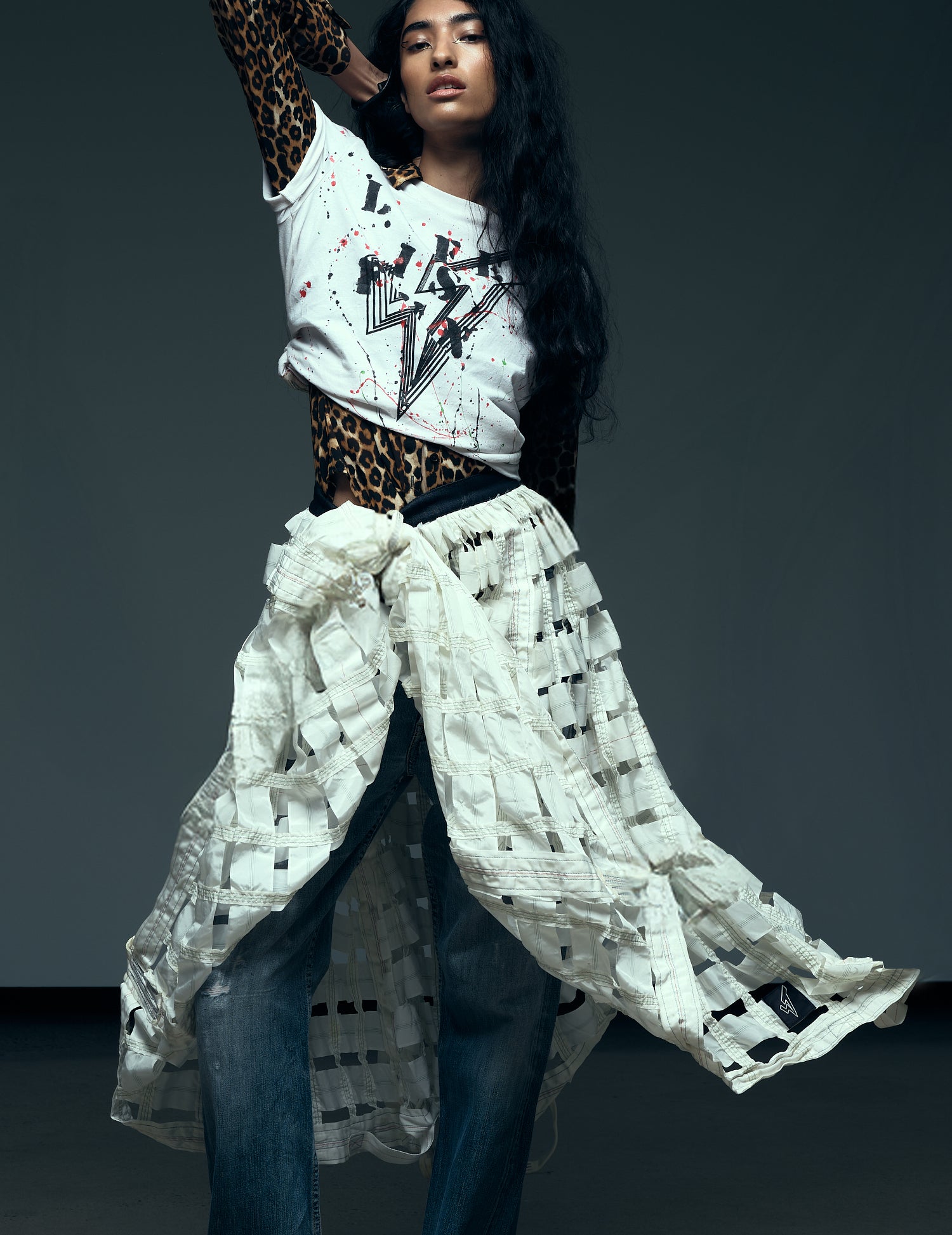 RAF Hurricane Parachute Long Skirt in White
