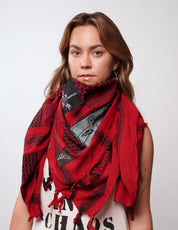 The Riot Patched Scarf in Red