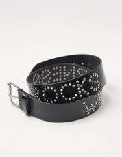 'Wilderness Rocks' Studded Leather Belt