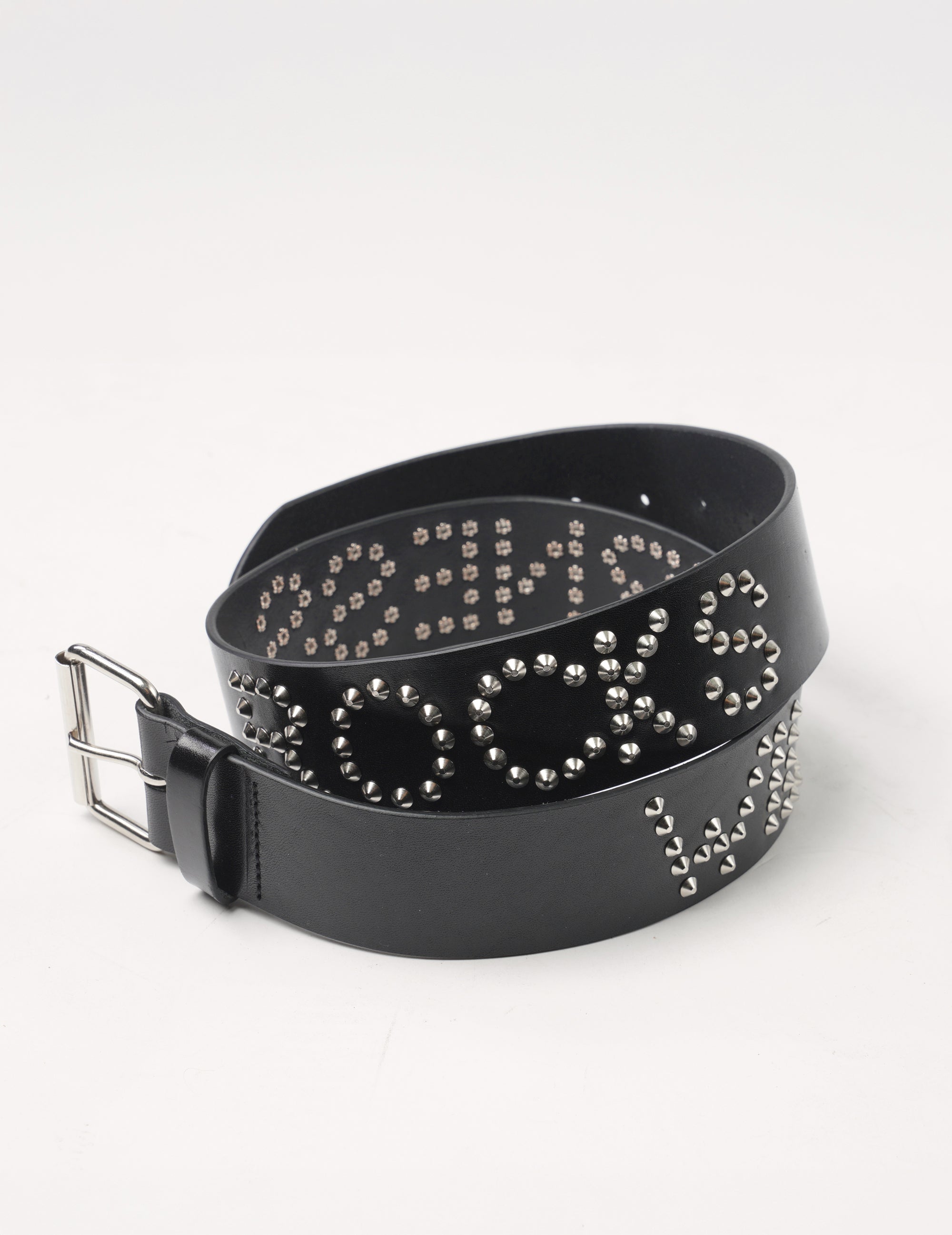 'Wilderness Rocks' Studded Leather Belt